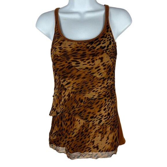 New York & Company Leopard Print Layered Tank Top Size XS - Picture 1 of 4